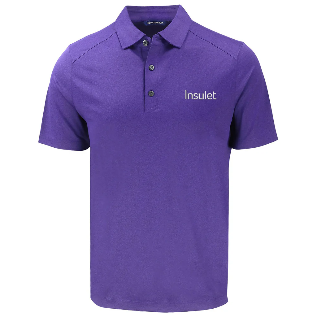 Cutter & Buck Men's Dark College Purple Heather Forge Eco Stretch Recycled Polo