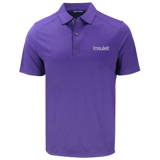 Cutter & Buck Men's Dark College Purple Heather Forge Eco Stretch Recycled Polo