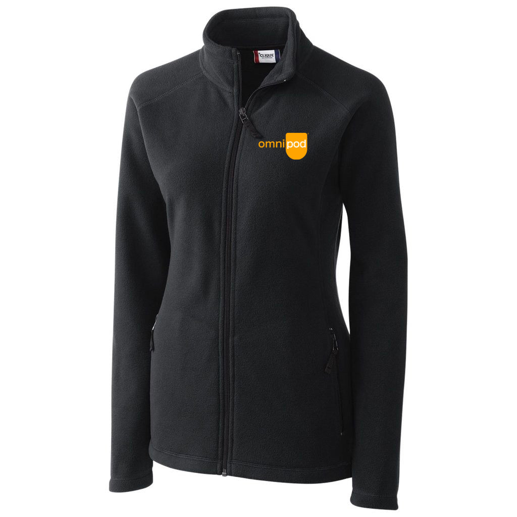 Omnipod Clique Women's Charcoal Summit Full Zip Microfleece