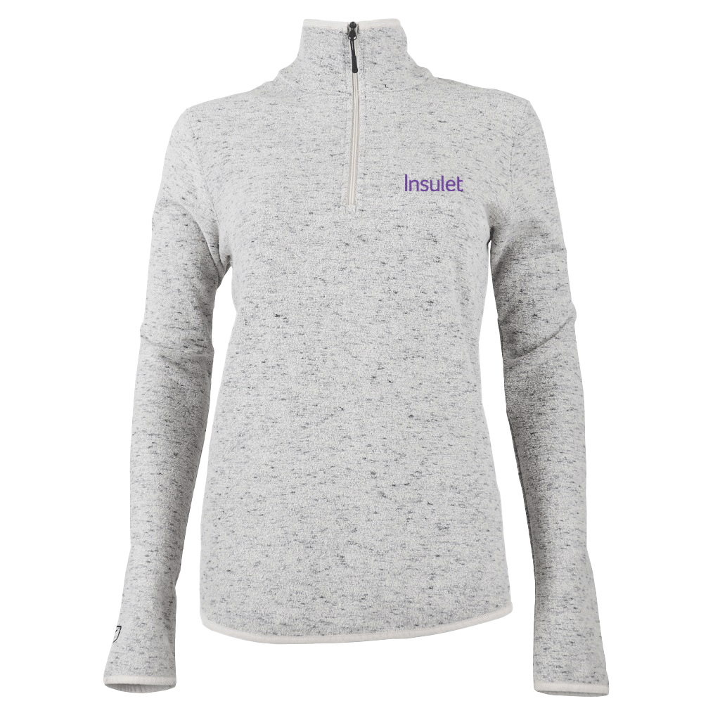 Zusa Women's Oatmeal Heather Chilly Fleece Quarter Zip
