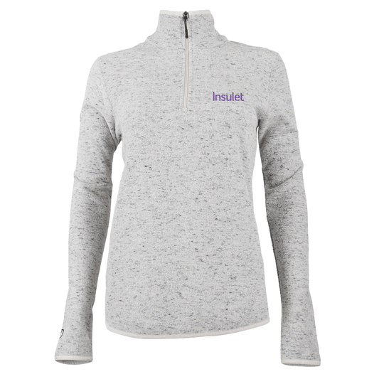 Zusa Women's Oatmeal Heather Chilly Fleece Quarter Zip